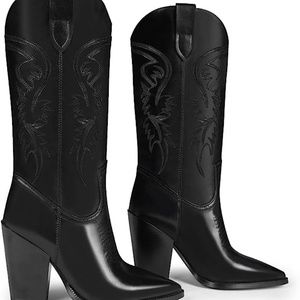 Black Heeled Cowboy Boots